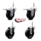 Service Caster 4 Inch Phenolic Swivel 34 Inch Threaded Stem Caster Set 2 Total Lock Brakes SCC-TSTTL20S414-PHS-34212-2-S-2 - alternate 3